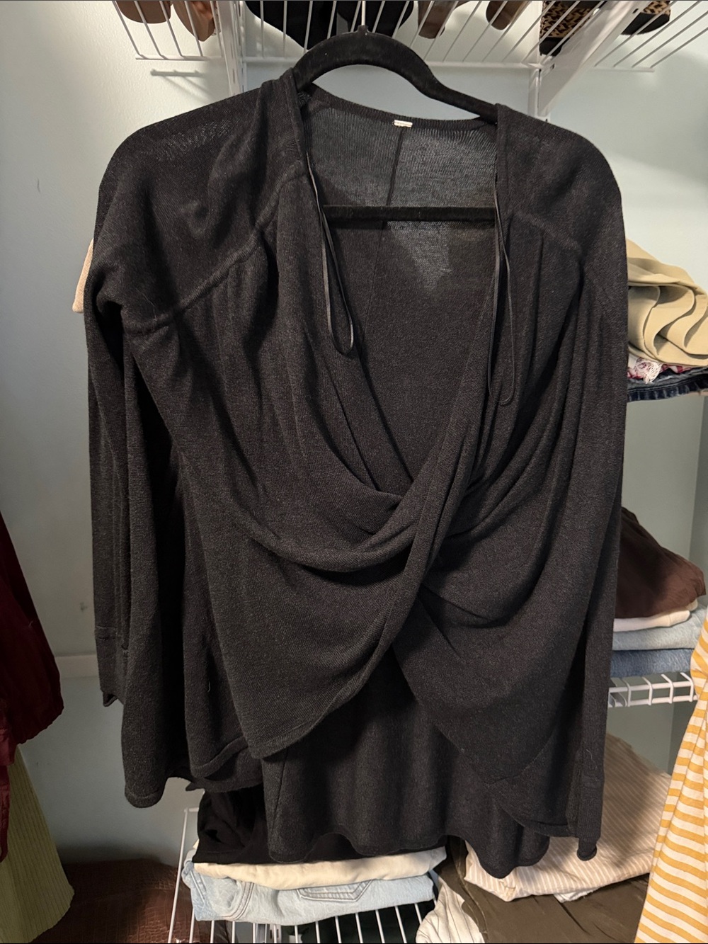 Lululemon Black Draped Knit Women's Sweater